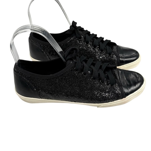 Kurt Geiger carvela black glitter cap toe sneakers size 38/8 - Picture 1 of 7